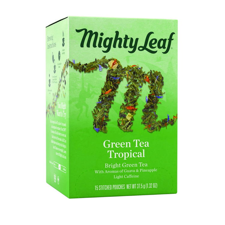 Mighty Leaf Tea Whole Leaf Tea Pouches, Green Tea Tropical, 15/Box (PEE510138)