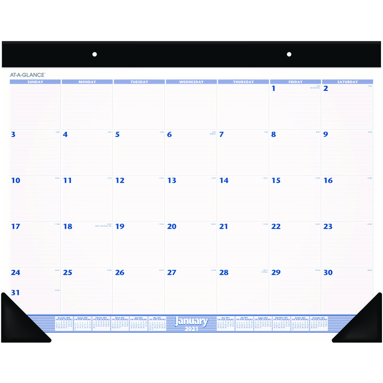 AT-A-GLANCE Desk Pad, 24 x 19, White Sheets, Black Binding, Black Corners, 12-Month (Jan to Dec): 2026 (AAGSW23000)