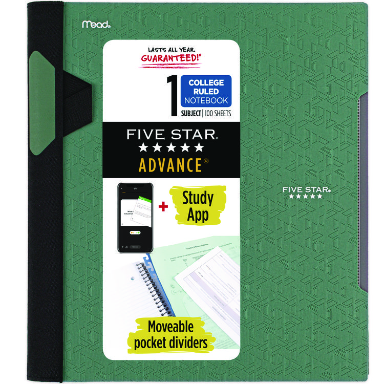 Five Star Advance Wirebound Notebook, 1-Subject, Medium/College Rule, Randomly Assorted Cover Color, (100) 11 x 8.5 Sheets (MEA06322)
