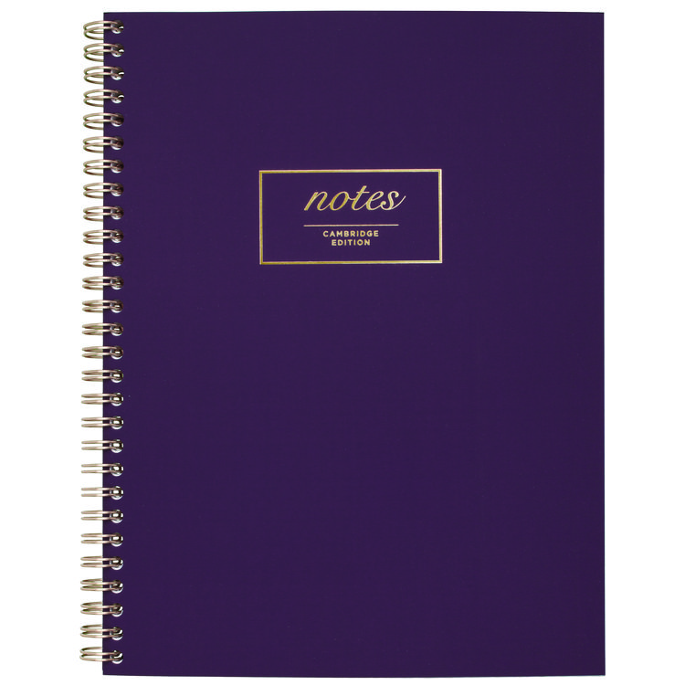 Cambridge Jewel Tone Notebook with Gold Twin-Wire Binding, 1-Subject, Wide/Legal Rule, Jewel Tone Purple Cover, (80) 9.5 x 7.25 Sheets (MEA49556)