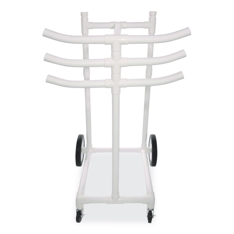 Champion Sports Hoop Storage Rack, Plastic, 176 lb Capacity, 26 x 22 x 49, White (CSIHCRACK)