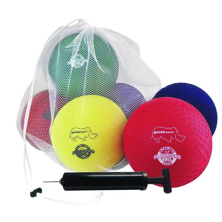 Champion Sports Rhino Soft Playground Ball Set, 8.5" Diameter, Assorted Colors, 6/Set (CSIRSPGSET)