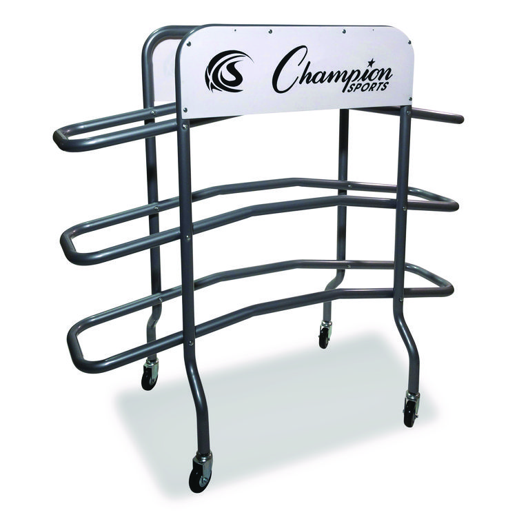 Champion Sports 3-Tier Pro Basketball Rack, Metal, 220 lb Capacity, 8 x 60 x 48, Silver (CSICBR15)