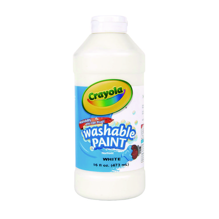Crayola Washable Paint, White, 16 oz Bottle (CYO542016053)