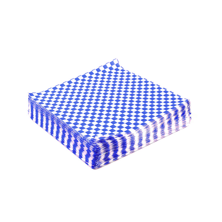Paterson Grease-Resistant Food Wrap, 12 x 12, Blue Check, 5,000/Carton (PDHWG01014)