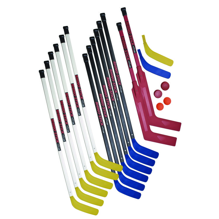 Champion Sports Indoor ABS Floor Hockey Set, 2 Pucks, 14 Sticks (CSIHS47SET)