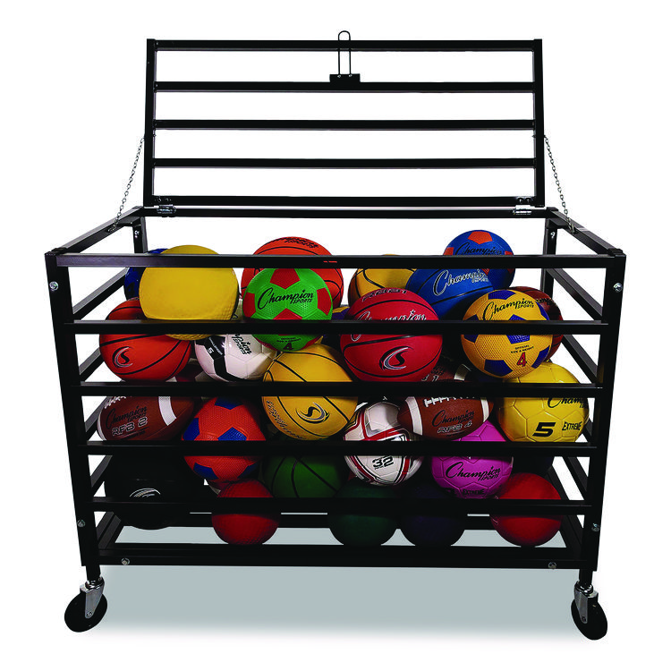 Champion Sports All Pro Lockable Ball Locker, Metal, 220 lb Capacity, 24 x 47 x 37, Black (CSIMBLX)