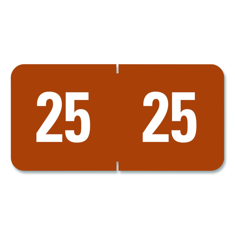 Smead Yearly End Tab File Folder Labels, 25, 0.5 x 1, Brown, 25/Sheet, 10 Sheets/Pack (SMD67925)