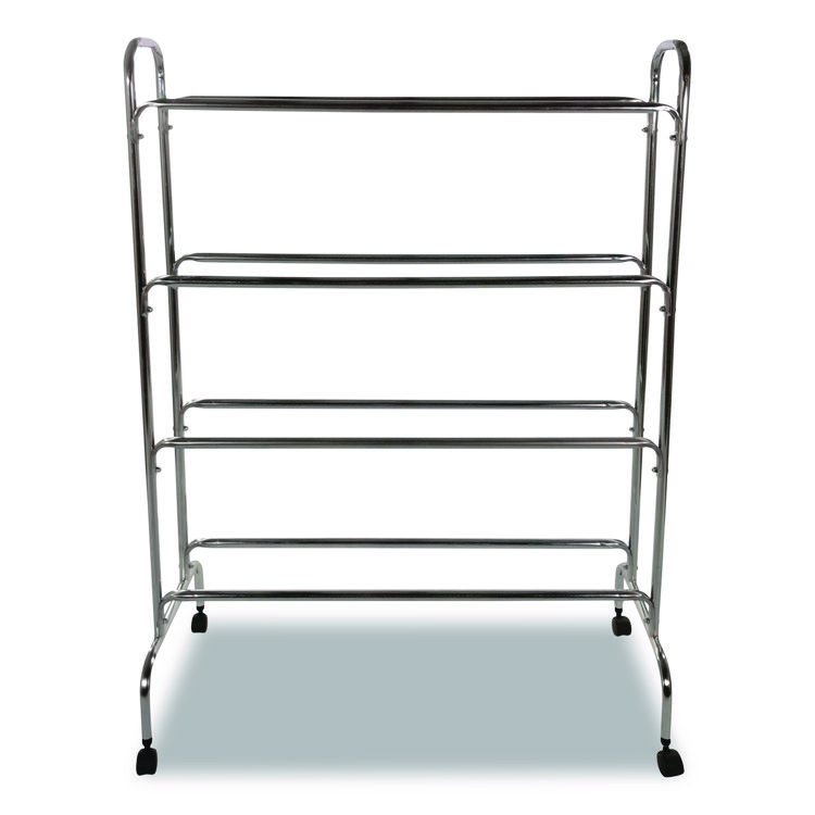 Champion Sports Powder-Coated Ball Cart, Metal, 132 lb Capacity, 17 x 41 x 53, Silver (CSIBRC4)