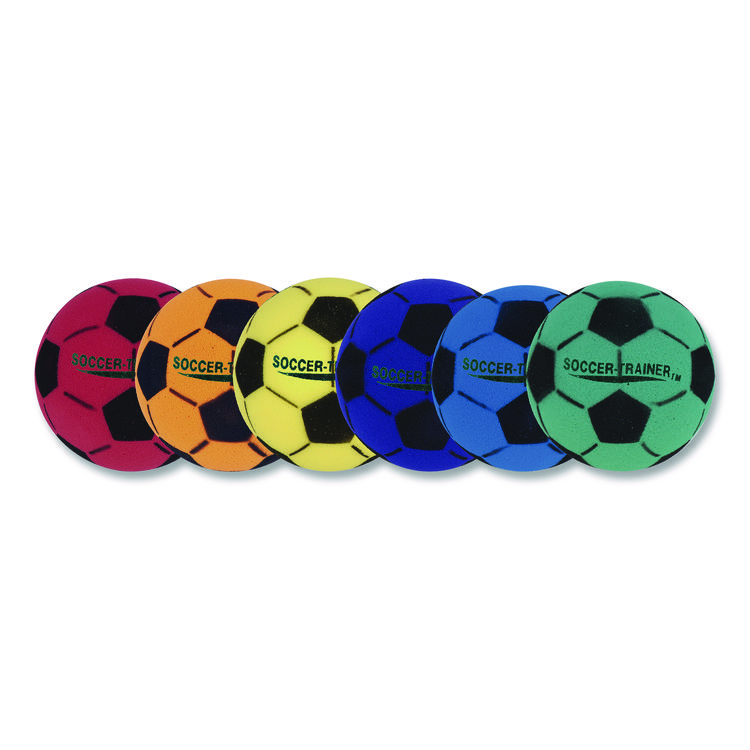 Champion Sports Ultra Foam Soccer Ball Set, 8" Diameter, Assorted Colors, 6/Set (CSIFSBSET)