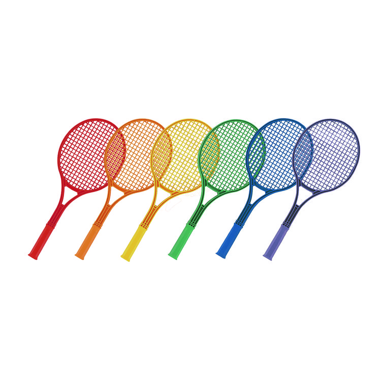 Champion Sports Plastic Tennis Racket Set, Six 21" Rackets, Assorted Colors (CSIJTRSET)
