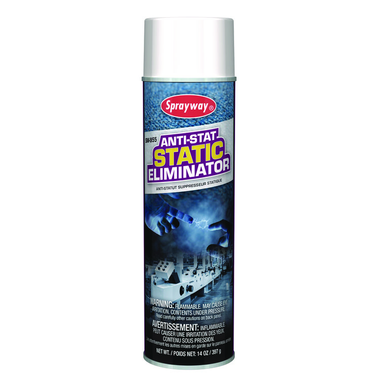 Sprayway Anti-Stat Static Eliminator, 14 oz Aerosol Can, 12/Carton (CGC955)