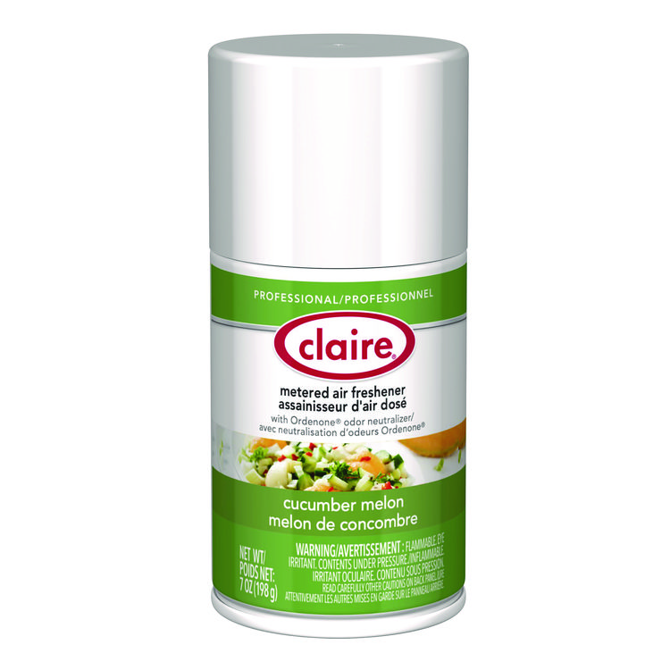 Claire Metered Air Freshener, Cucumber Melon Scent, 7 oz Aerosol Spray, 12/Carton (CGC109)
