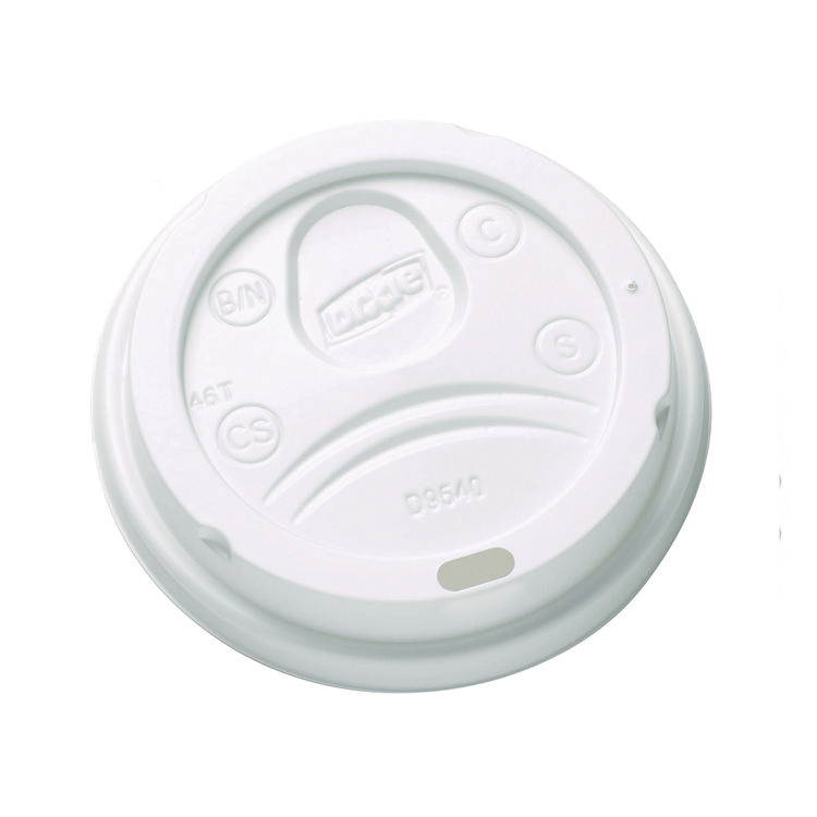 Dixie Sip-Through Dome Hot Drink Lids, Fits 10 oz Dixie Hot Cups, Plastic, White, 100/Pack, 10 Packs/Carton (DXEDL9540CT)