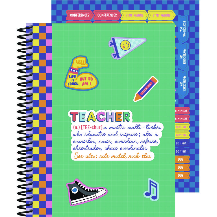 Carson-Dellosa Education Teacher Planners, Weekly/Monthly, 7 Classes, We Stick Together, Multicolor Cover, 11 x 8.5 Sheets, 12-Month (July to June) (CDP105050)