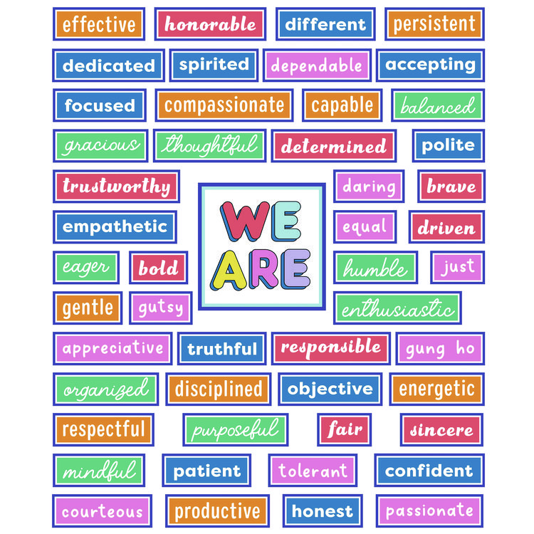 Carson-Dellosa Education Motivational Bulletin Board Sets, 52-Piece Set, We Stick Together: Motivational, 7.9" x 15", Multicolor (CDP110590)