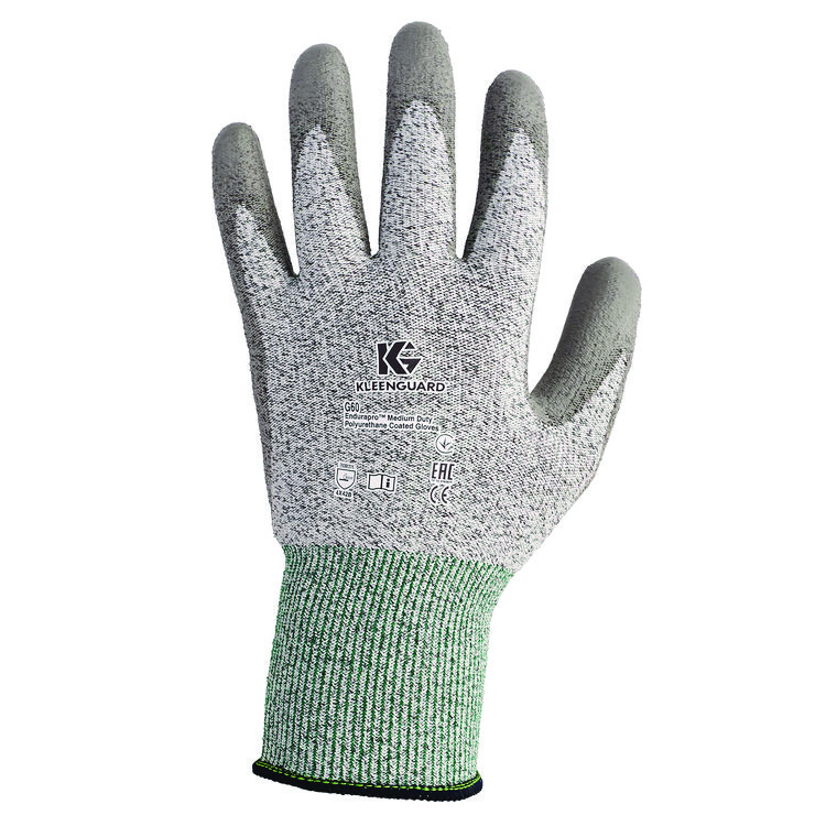 KleenGuard G60 Level 3 Economy Cut Resistant Gloves, EN388: 4X42B, 9" Long, Large (Size 9), Gray/Marled Gray, 12 Pairs/Carton (ANS13825)