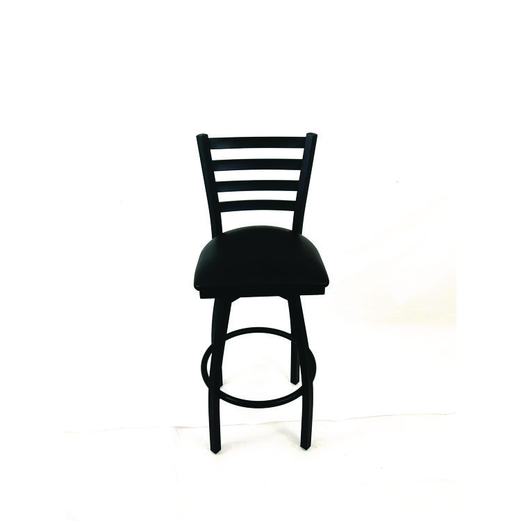 JMC FURNITURE Boggs Series Barstool, Supports Up to 300 lb, 30.5" Seat Height, Black Seat, Black Back, Black Base (JMCBBBVSBLK)