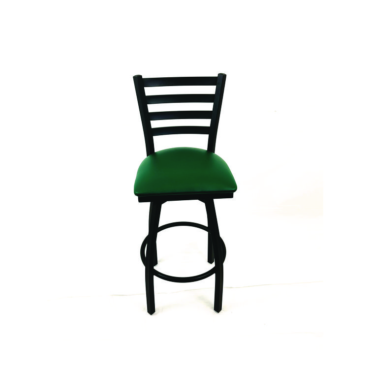 JMC FURNITURE Boggs Series Barstool, Supports Up to 300 lb, 30.5" Seat Height, Green Seat, Black Back, Black Base (JMCBBBVSGRN)