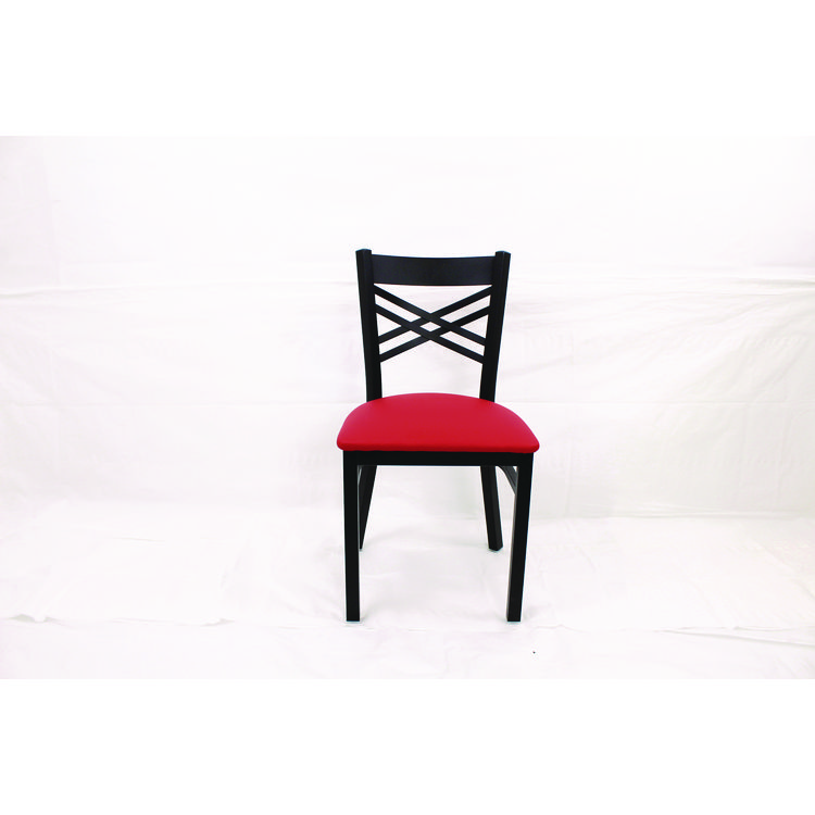 JMC FURNITURE X Series Chair, Supports Up to 300 lb, 18" Seat Height, Red Seat, Black Back, Black Base (JMCXCHBVSRED)
