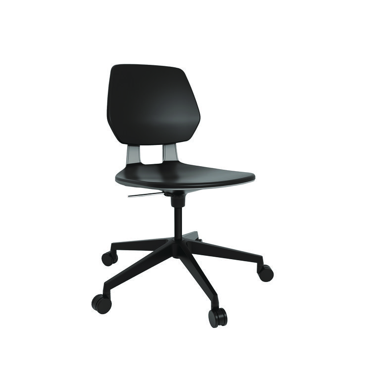 Safco Commute Task Chair, Supports Up to 275 lb, 18.25" to 22.25" Seat Height, Black Seat, Black Back, Black Base (SAF7825BL)