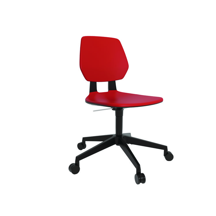 Safco Commute Task Chair, Supports Up to 275 lbs, 18.25" to 22.25" Seat Height, Red Seat, Red Back, Black Base (SAF7825RD)