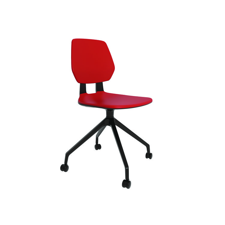 Safco Commute Guest Chair, Supports Up to 275 lbs, 19" Seat Height, Red Seat, Red Back, Black Base (SAF7826RD)