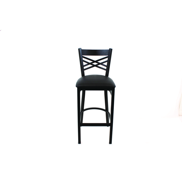JMC FURNITURE X Series Barstool, Supports Up to 300 lb, 29.5" Seat Height, Black Seat, Black Back, Black Base (JMCXBSBVSBLK)