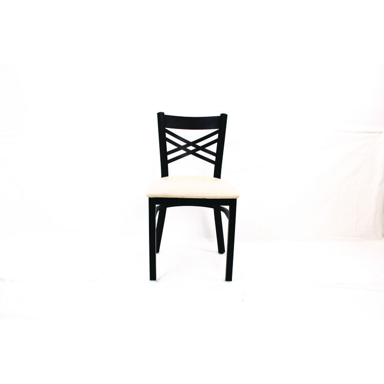 JMC FURNITURE X Series Chair, Supports Up to 300 lb, 18" Seat Height, Cream Seat, Black Back, Black Base (JMCXCHBVSCRM)