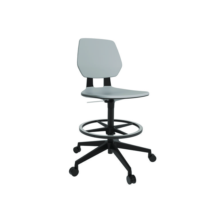 Safco Commute Extended Height Task Chair, Supports Up to 275 lb, 18.25" to 22.25" Seat Height, Gray/Black (SAF7827GR)