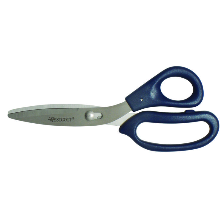 Westcott Power Pivot Shears, 8" Long, 3.5" Cut Length, Straight Blue Handle (ACM00454)