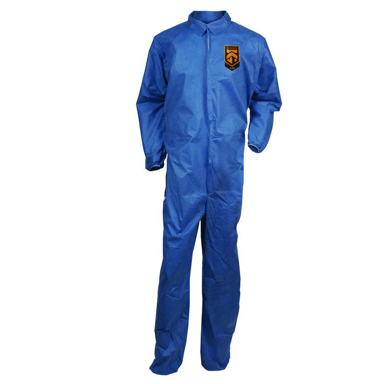 KleenGuard A20 Breathable Particle Protection Coveralls, Zip Front, Elastic Back, Wrists, Ankles, 3X-Large, Blue, 20/Carton (ANS58506)