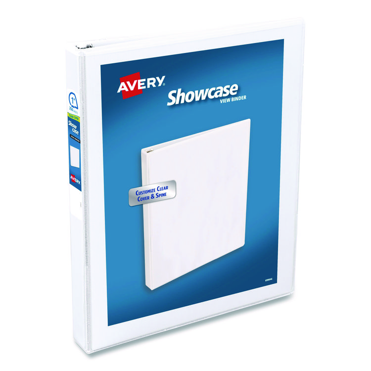 Avery Showcase Economy View Binders with Slant Rings, 3 Rings, 1" Capacity, 11 x 8.5, White (AVE19601)
