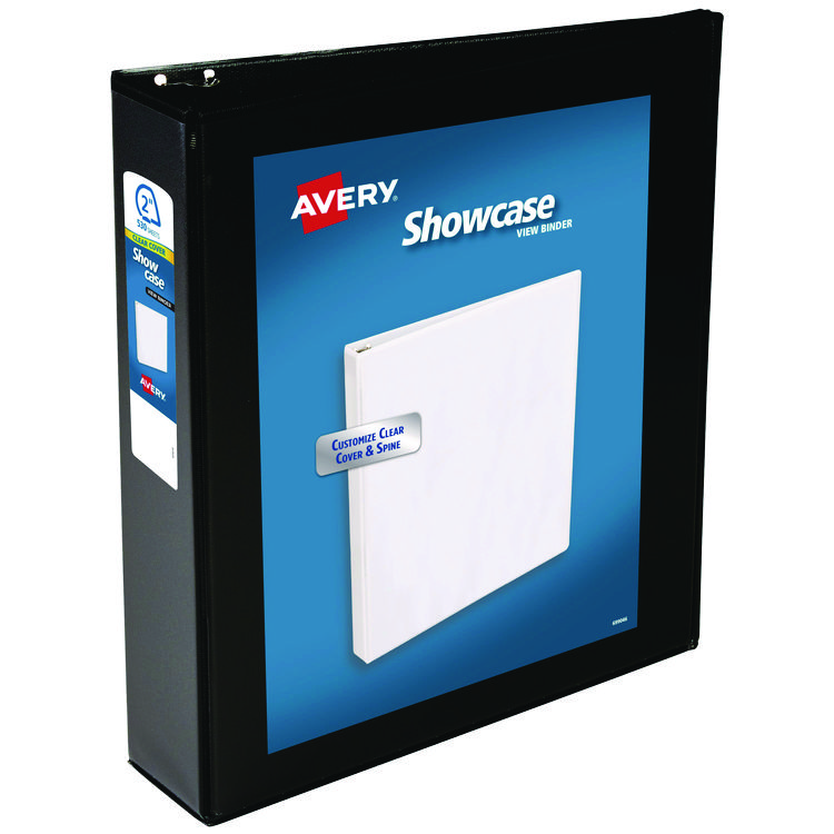 Avery Showcase Economy View Binders with Slant Rings, 3 Rings, 2" Capacity, 11 x 8.5, Black (AVE19700)