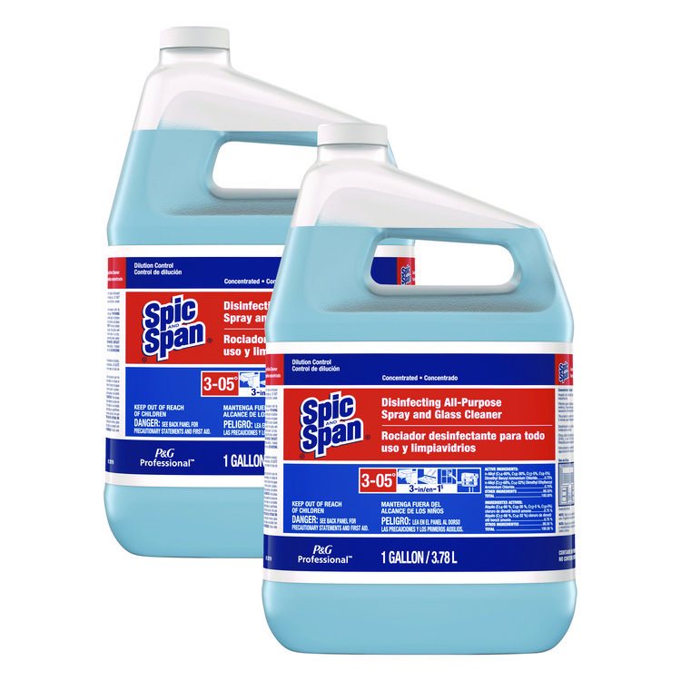 Spic and Span Disinfecting All-Purpose Spray and Glass Cleaner, Concentrated, 1 gal, 2/Carton (PGC32538)