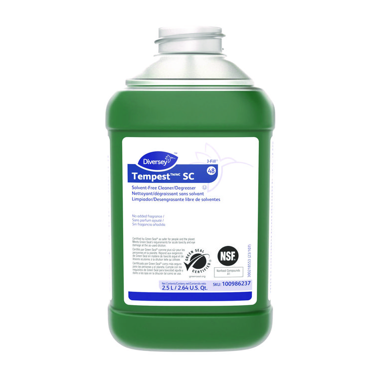 Diversey Tempest TM/MC SC Solvent Free Cleaner/Degreaser, 2.5 L J-Fill Bottle, 2/Carton (DVS100986237)