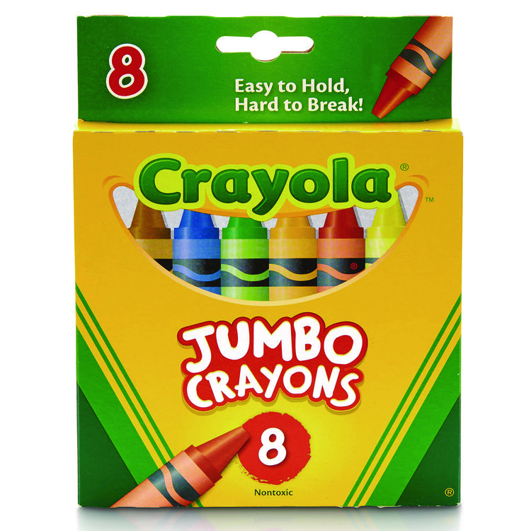 Crayola Jumbo Crayons, Assorted Colors, 8/Box (CYO520389)