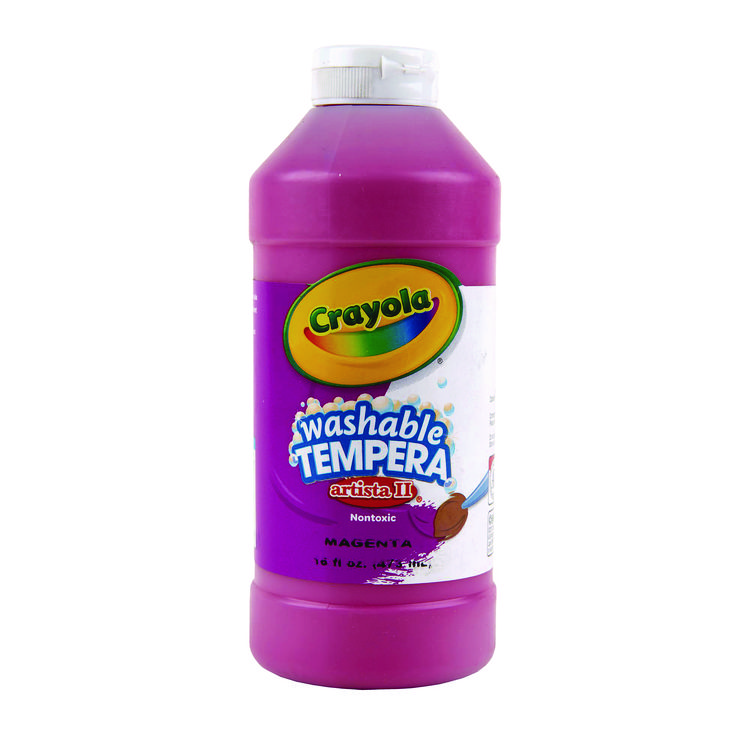 Crayola Artista II Washable Tempera Paint, Magenta, 16 oz Bottle (CYO543115069)