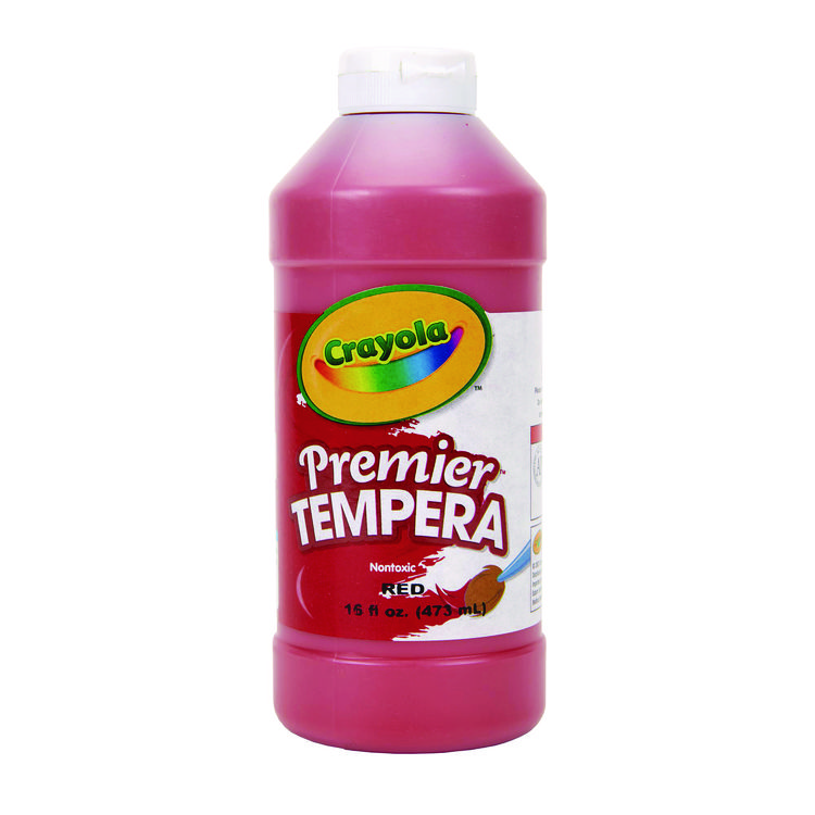Crayola Premier Tempera Paint, Red, 16 oz Bottle (CYO541216038)
