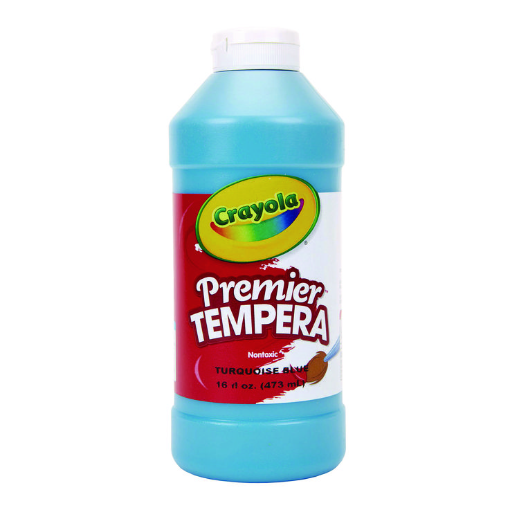 Crayola Premier Tempera Paint, Turquoise, 16 oz Bottle (CYO541216048)