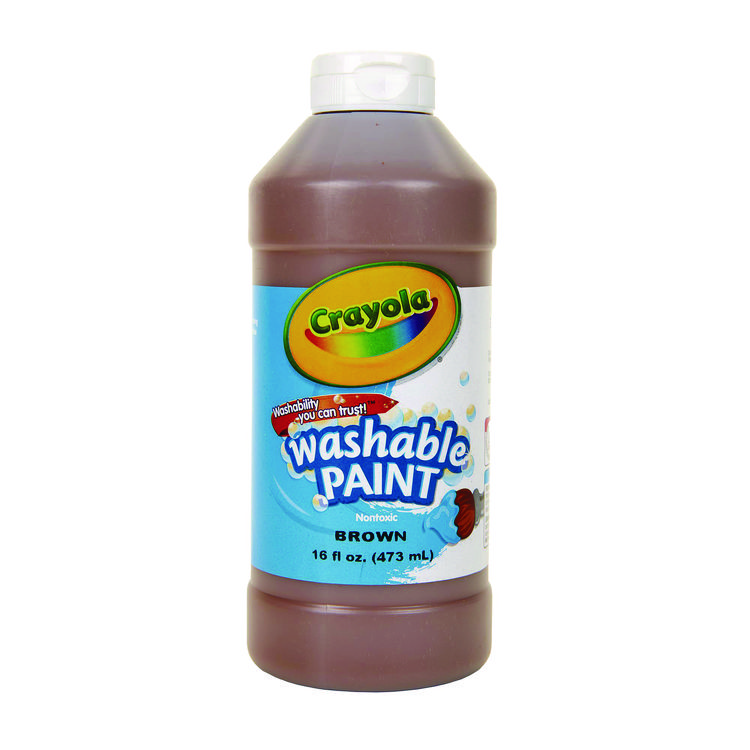 Crayola Washable Paint, Brown, 16 oz Bottle (CYO542016007)