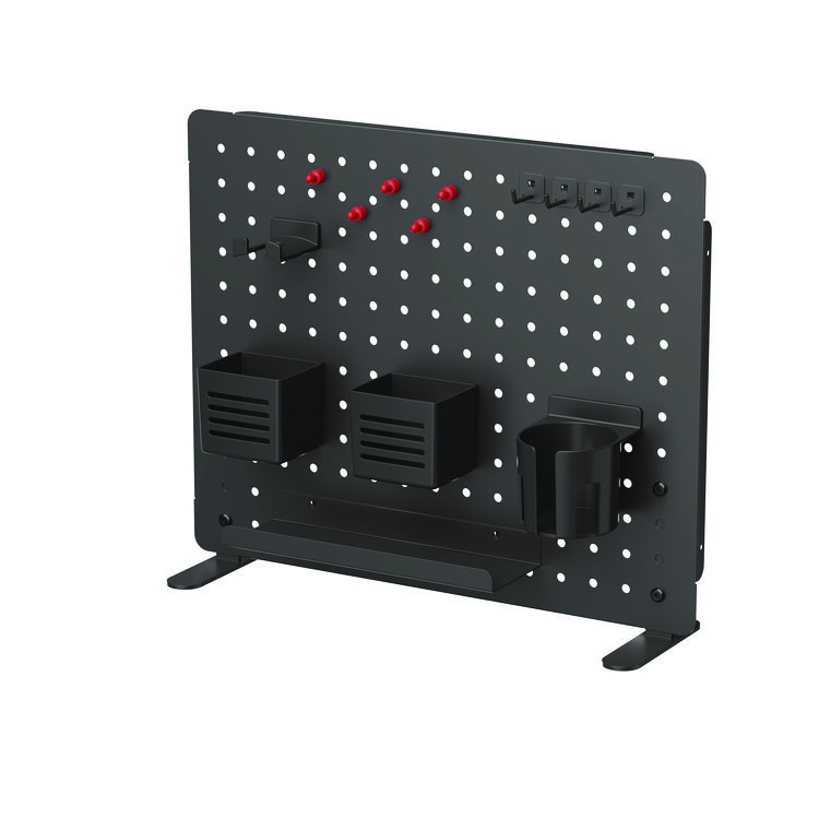 Kantek Pegboard Organizer, Three Compartments, 20.58 x 1 x 17, Black, Steel (KTKPBS120B)