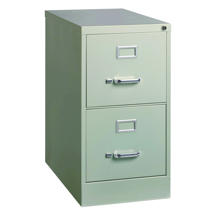 Alera Two-Drawer Economy Vertical File, 2 Letter-Size File Drawers, Light Gray, 15" x 25" x 28.38" (ALEHVF1529LG)