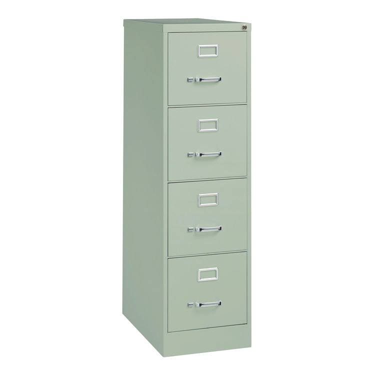 Alera Economy Vertical File, 4 Letter-Size File Drawers, Light Gray, 15" x 25" x 52" (ALEHVF1552LG)
