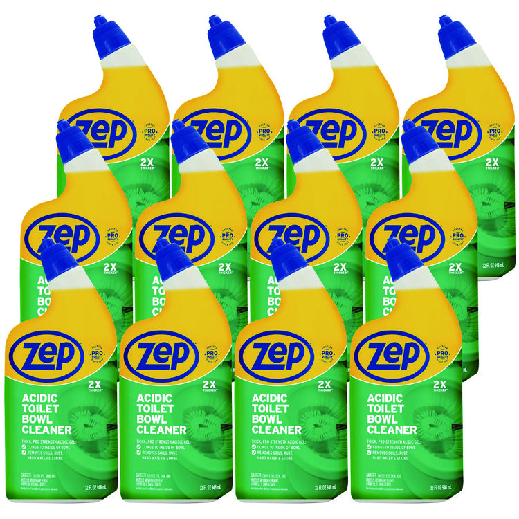 Zep Acidic Toilet Bowl Cleaner, Mint, 32 oz Bottle, 12/Carton (ZPEZUATBC32)