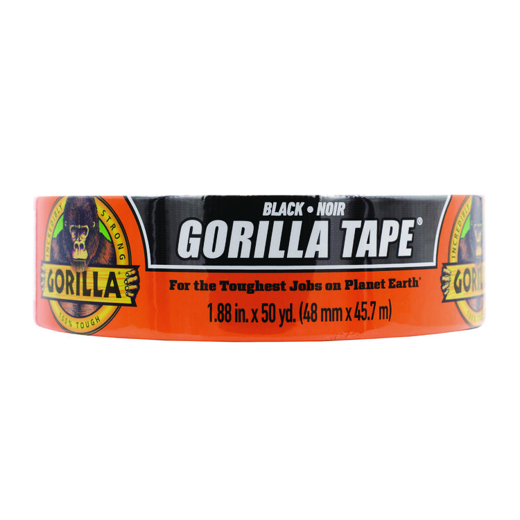 Gorilla Gorilla Tape, 3" Core, 1.88" x 50 yds, Black (GOR108084)