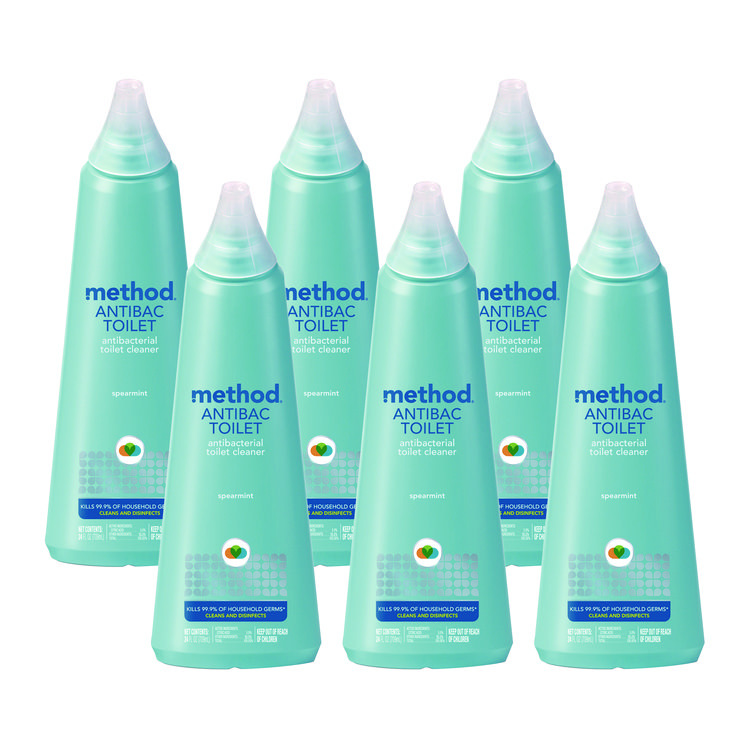 Method Antibacterial Toilet Cleaner, Spearmint, 24 oz Bottle, 6/Carton (MTH01221CT)