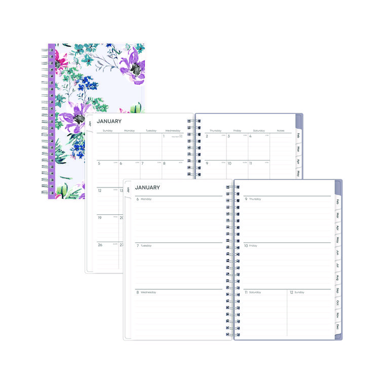 Blue Sky Laila Create-Your-Own Cover Weekly/Monthly Planner, Wildflower Artwork, 8 x 5, Purple/Blue/Pink, 12-Month (Jan to Dec): 2026 (BLS137276)