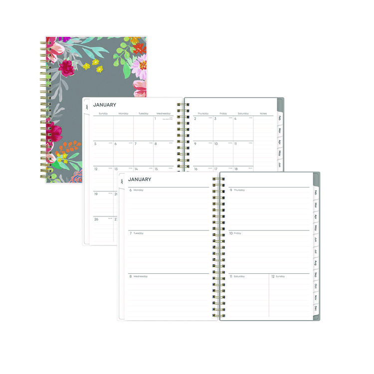 Blue Sky Sophie Frosted Weekly/Monthly Planner, Floral Artwork, 8 x 5, Multicolor Cover, 12-Month (Jan to Dec): 2026 (BLS140088)