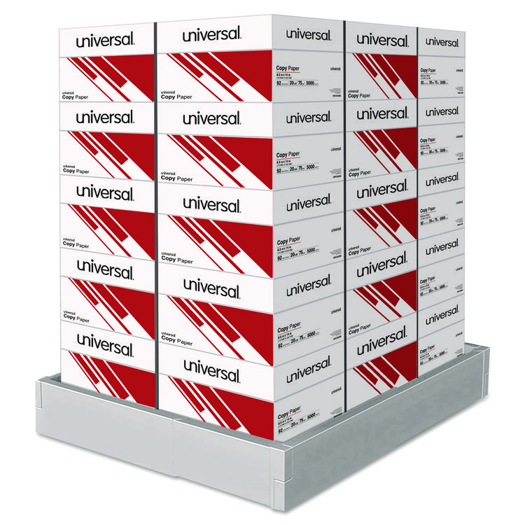 Universal Legal Size Copy Paper, 92 Bright, 20 lb Bond Weight, 8.5 x 14, White, 500 Sheets/Ream, 10 Reams/Carton, 30 Cartons/Pallet (UNV24200PLT)